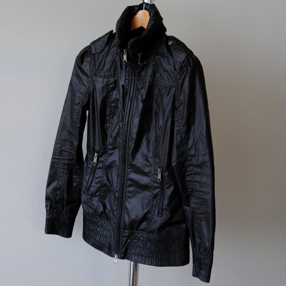 Mackage Packable Rain Jacket with Leather Details - Picture 3 of 9